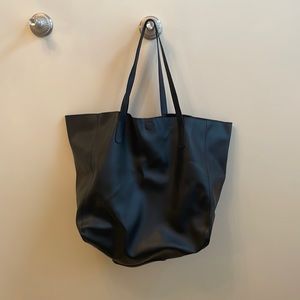 GAP Black Large Leather Tote Bag